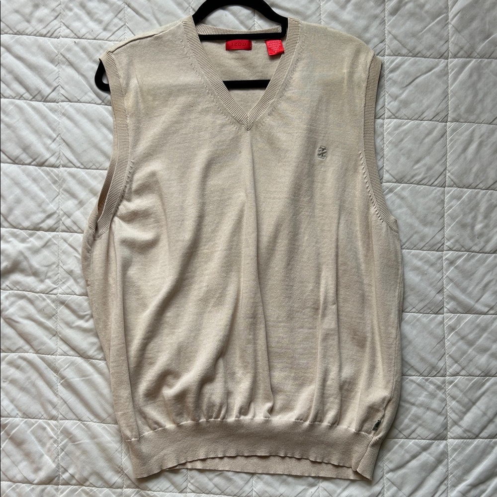 IZOD V-Neck Beige Sweater Vest